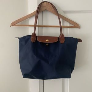 Longchamp medium tote bag navy blue